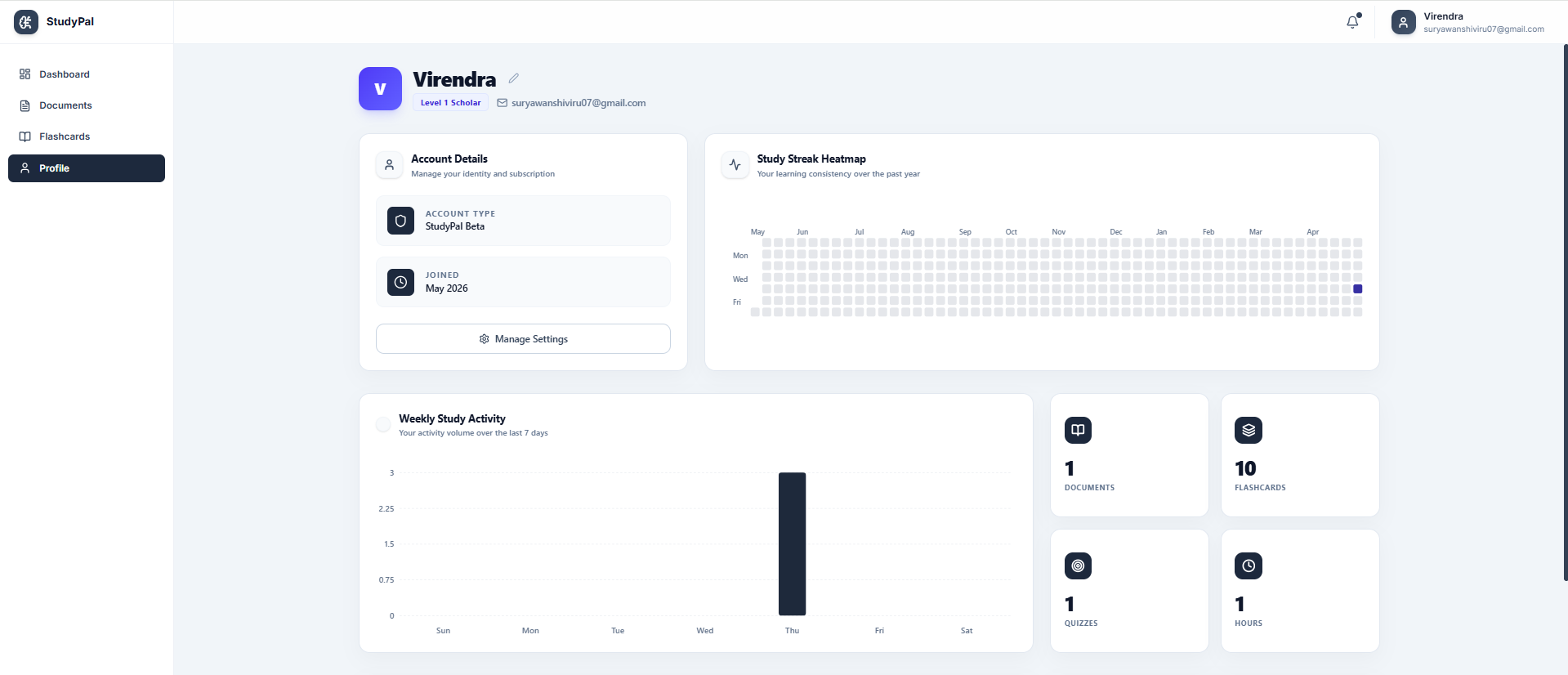 StudyPal Dashboard
